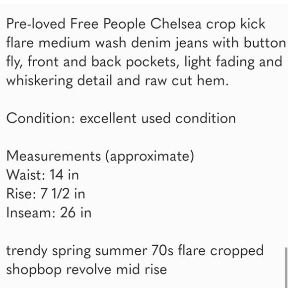 FREE PEOPLE CHELSEA CROP KICK FLARE JEANS - Picture 6 of 6